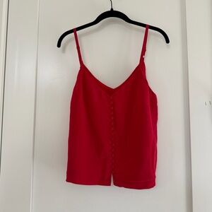 NWT / Madewell Silk Button-Down Cami in Cranberry